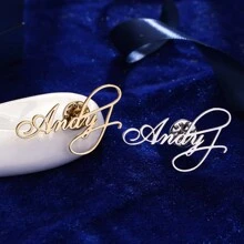 1pc Personalized Stainless Steel Custom Name Letter Brooch, Initials Brooch Pin, Women's Fashion Accessories For Clothing, Perfect Gift For Women