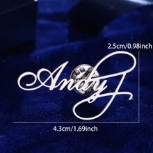 1pc Personalized Stainless Steel Custom Name Letter Brooch, Initials Brooch Pin, Women's Fashion Accessories For Clothing, Perfect Gift For Women