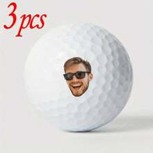 Balles de golf personnalisées blanches avec photo, matériau en caoutchouc, construction 2 pièces, 3/6 pièces, cadeau sportif unique, haute rotation et distance, adultes, convient pour la Saint-Valentin, la Fête des Mères, Noël, la Fête des Pères, le 1er avril