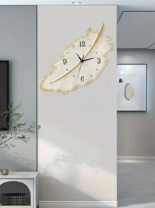 New Modern Feather Minimalist Art Wall Clock, Fashionable Clocks For Home Living Room, Simplistic Creative Viral Wall Clock, Silent Clock, Suitable For Home, Hotel, Hallway Wall Decor Gifts Birthday Graduation Room Decor Clock Wall