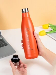 1 cană personalizată din oțel inoxidabil, cană personalizată din oțel inoxidabil 304 cu strat dublu izolată în vid, cană portabilă cu text din sticlă de apă sport personalizată pentru birou, cadou de petrecere, cadou de sărbători, cadou de Ziua Îndrăgostiților pentru soție, soț, echipament de camping și drumeții