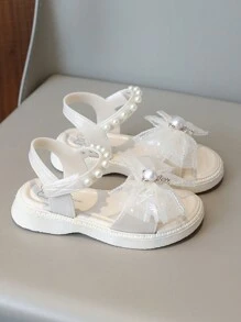 1 Pair Cartoon Rhinestone Princess Sandals For Girls, Toddler To Little Kid Open-Toe Summer Beach Shoes, Soft Sole, 2025 New
