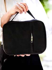 Bolsa para Biblia con letras doradas impresas, funda para Biblia, soporte para Biblia, bolsa de almacenamiento portátil, bolsa para Biblia de tamaño estándar con cremallera y bolsillo, utilizada para el aprendizaje de la Biblia, caja de Biblia con letras, bolsa portátil para Biblia, muy adecuada para el aprendizaje de la Biblia de adultos, mujeres y hombres