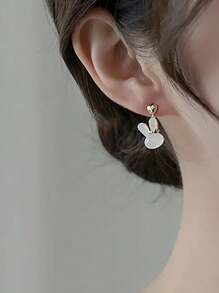 可爱树脂兔子设计耳坠，简约 Y2K 风格合金首饰，可爱礼物 - A - 查看 4