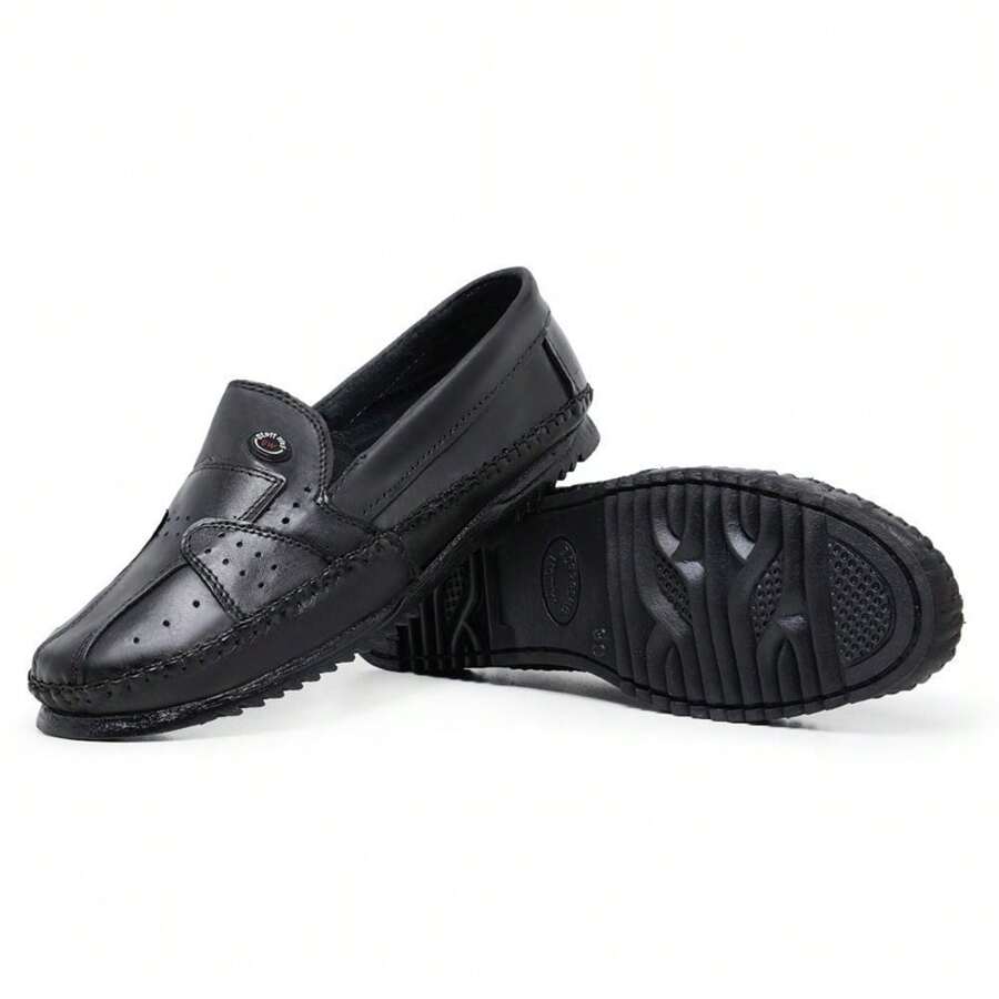 Men's Genuine Leather Moccasins For Everyday Use - 106黑色 - 查看 1