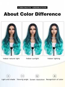 28 英寸长假发 合成姜黄色假发 长波浪假发 女士波浪假发 自然中分假发 适合日常生活 适合日常派对、角色扮演派对等、音乐节