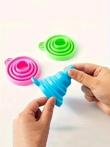 Silicone Folding Funnel Mini Collapsible Kitchen Tools, Suitable For Water, Liquid And Oil Essential Small Tool For Apartment And Dorm - Multicolor - View 3