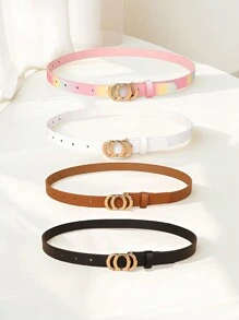 1 pièce Nouvelle ceinture fine pour enfants, ceinture de pantalon en PU de haute qualité comme décoration pour jeans et robes