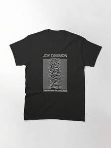 Pleasures Division Unknown Pleasure Essential T-Shirt, Women's T-Shirt, 220g Pure Cotton, Casual Crew Neck, Perfect For Comfy, Relaxed Outings. - 黑色 - 查看 1