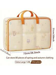 Extra Large PVC Storage Bags With Zipper And Handles, Heavy-Duty Tote Bags For Moving, Space-Saving Foldable Bags For Quilts, Blankets And Bedding - White - View 13