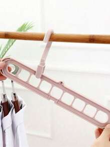 2pcs/Multifunction Clothes Hanger Storage Rack, 9 Hole Magic Clothes Hanger, Rotating Closet Wardrobe Plastic Hanger,Spring,Minimalist,Summer Tops