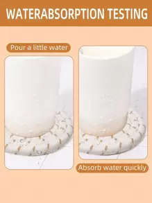 8 Pcs Drink Coasters With Holder, Minimalist Table Woven Coasters,Kitchen Table Heat-Resistant Coasters And Thick Insulation Pads,4 Colors Absorbent Coaster Set For Home Decor Tabletop Protection Suitable For Kinds Of Cups, 4.3 Inches - Multicolor - View 4