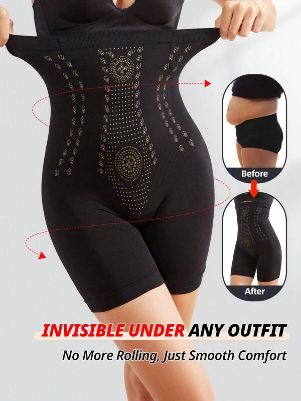 FLARIXA Women's Seamless Super High Waist Postpartum Tummy Control Underwear, Butt Lifter Shapewear Panties With Square Cut Shorts, Slimming Basics