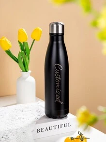 1 cană personalizată din oțel inoxidabil, cană personalizată din oțel inoxidabil 304 cu strat dublu izolată în vid, cană portabilă cu text din sticlă de apă sport personalizată pentru birou, cadou de petrecere, cadou de sărbători, cadou de Ziua Îndrăgostiților pentru soție, soț, echipament de camping și drumeții