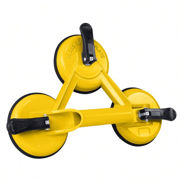 YUENFONG 2 Stück Saugheber Glassauger Saugnapfhalter Saugnäpfen Saugnapf Vakuumsauger Aluminium 120kg Tragkraft Für den Transport von Fliesen Laminat Scheiben und Glas als Glasheber (120 mm, Gelb)