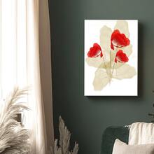 1pc Framed Canvas Red Poppies Painting Watercolor Painting Print Poppy Wall Art Botanical Wall Art Poppy Canvas Print Red Poppy Wall Art Flower Painting Wall Art Canvas Paintings Ideal Gift For Bedroom Living Room Corridor Wall - Black - View 6