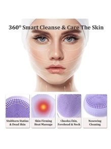 Waterproof Facial Cleansing Brush For Men & Women Rechargeable Exfoliating Electric Face Scrubber Cleanser Brush