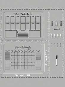 1pc Reusable Dry Erase Calendar, 3D Transparent Acrylic Weekly Meal Planner, Organizer Board, Whiteboard For Home Office, Monthly Date Display