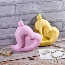 1 szt. Forma silikonowa do odlewania żywicy w kształcie serca, stojak na biżuterię, odpowiednia do dekoracji walentynkowych