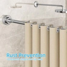 [Popular] 1pc Adjustable Tension Curtain Rod, Spiral Design, Dual-End Adjustable, Plastic Base, Stainless Steel Material, Suitable For Shower Curtain, Window Curtain, Wardrobe, Balcony Clothesline Etc. - Colors: Silver, Black, White, Gray Home Bathroom Decor Summer Bathroom Accessories Back To School
