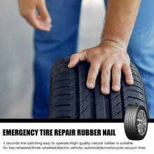 1 Set Kit para reparar pinchaduras de neumáticos de motocicleta al vacío, kit de reparación de neumáticos al vacío con clavos de goma en espiral, adecuado para automóviles y motocicletas - Negro - Ver 5