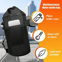 Bolsa aislada porta botellas de agua para bicicleta, Portavasos de bebida para bicicleta, Soporte para botella de agua tipo correa para cuadro de bicicleta sin tornillos, Bolsa de almacenamiento para teléfono móvil de bicicleta con correa para el hombro, Adecuado para viajes y trayectos
