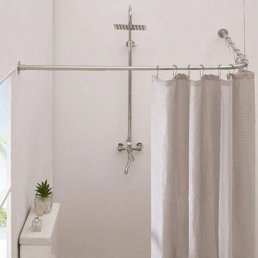 Crkmire [99-175 Cm] X [139-216 Cm] Large Corner Shower Curtain Rail L ...