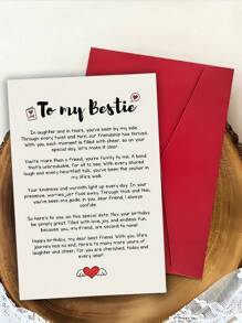 Tarjeta de felicitación de cumpleaños de alta calidad - 1 pieza con mensaje conmovedor para el/la mejor amigo(a) - con sobre, poesía reflexiva y diseño de amor con alas