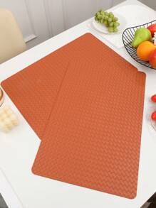 1-4pcs Rectangular Simple Multicolor PU Leather Placemats, Washable, Easy To Clean, Wipe-Clean, Anti-Slip, Heat Resistant, For Dining Table, Holiday, Wedding, Party, Festival Decor - Multicolor - View 7