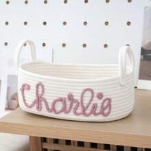 Panier de rangement personnalisé avec nom, panier de rangement de corde, panier de rangement DIY personnalisé avec nom, panier de rangement en corde, rangement pour désordre, cosmétiques, niche pour animaux de compagnie en laine