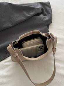 新颖月牙包夏季新品高端小众半月形腋下单肩手提包 - 卡其色 - 查看 9