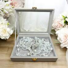 Wedding Bow Cufflink Marriage With Case Included 100% Fine Imported Crystal Guaranteed - 8號灰盒 - 查看 3