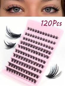 120 Cụm D Curl Mi Cụm Riêng Lẻ DIY Nối Mi 8-16mm Mi Cụm Mỏng Mi Giả Tự Nhiên - D - Xem 2