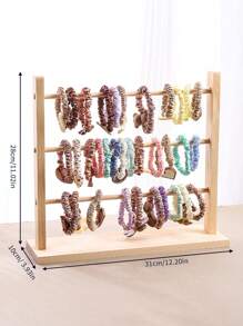 Soporte de madera para exhibir joyas, organizador de accesorios para collares, coleteros, pulseras, accesorio de mostrador - Registro amarillo - Ver 12