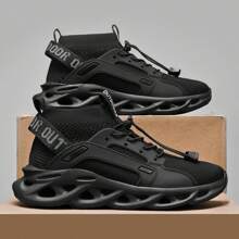 Men's Casual Fashion Sporty Hiking Shoes, Height Increasing Non-Slip Slip-On Sneakers