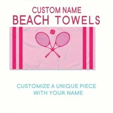 Asciugamano da spiaggia personalizzato con motivi sportivi come softball, racchetta da tennis e testo personalizzato, grande asciugamano da piscina o doccia per donne e uomini, regalo estivo, regalo di San Valentino, compleanno, fidanzato/a, vacanze, arredo bagno, accessori da viaggio, accessori da spiaggia