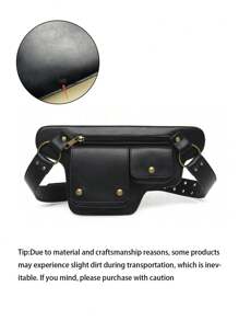 朋克风腰包，复古PU皮腰包，户外运动旅行斜挎包，复古户外骑行包，多功能收纳包，手机包，酷炫朋克摩托车风腰包，复古PU皮腰包 - 前卫朋克风格设计，可调节腰包，多个卡槽，磁扣 - 彩色 - 查看 11