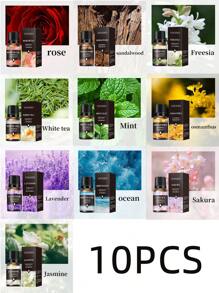 New 10ml Water-Soluble Aromatherapy Essential Oil For Home, Bedroom, Car, Air Freshener, Humidifier. Includes Over 10 Scents Such As Jasmine, Rose, Sandalwood, Lavender, Lemon And More.