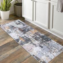 Washable Living Room Rug Modern Abstract Rug Non Slip Rug Foldable Indoor Rug Low Pile Stain Resistant Carpet For Dining Room Laundry Room Bedroom