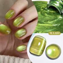 MEET ACROSS 绿玉果冻猫磁性凝胶抛光可浸泡 UV LED 春夏清漆半永久性指甲艺术用于修甲设计圣帕特里克节