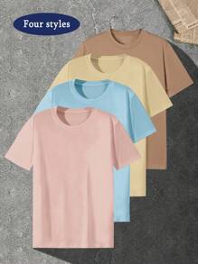 4 Stücke Herren Schlafanzug Set in Unifarben, modische vielseitige Loungewear, bequeme Lässig Nachtwäsche, geeignet für alle Jahreszeiten, tolle Geschenkidee