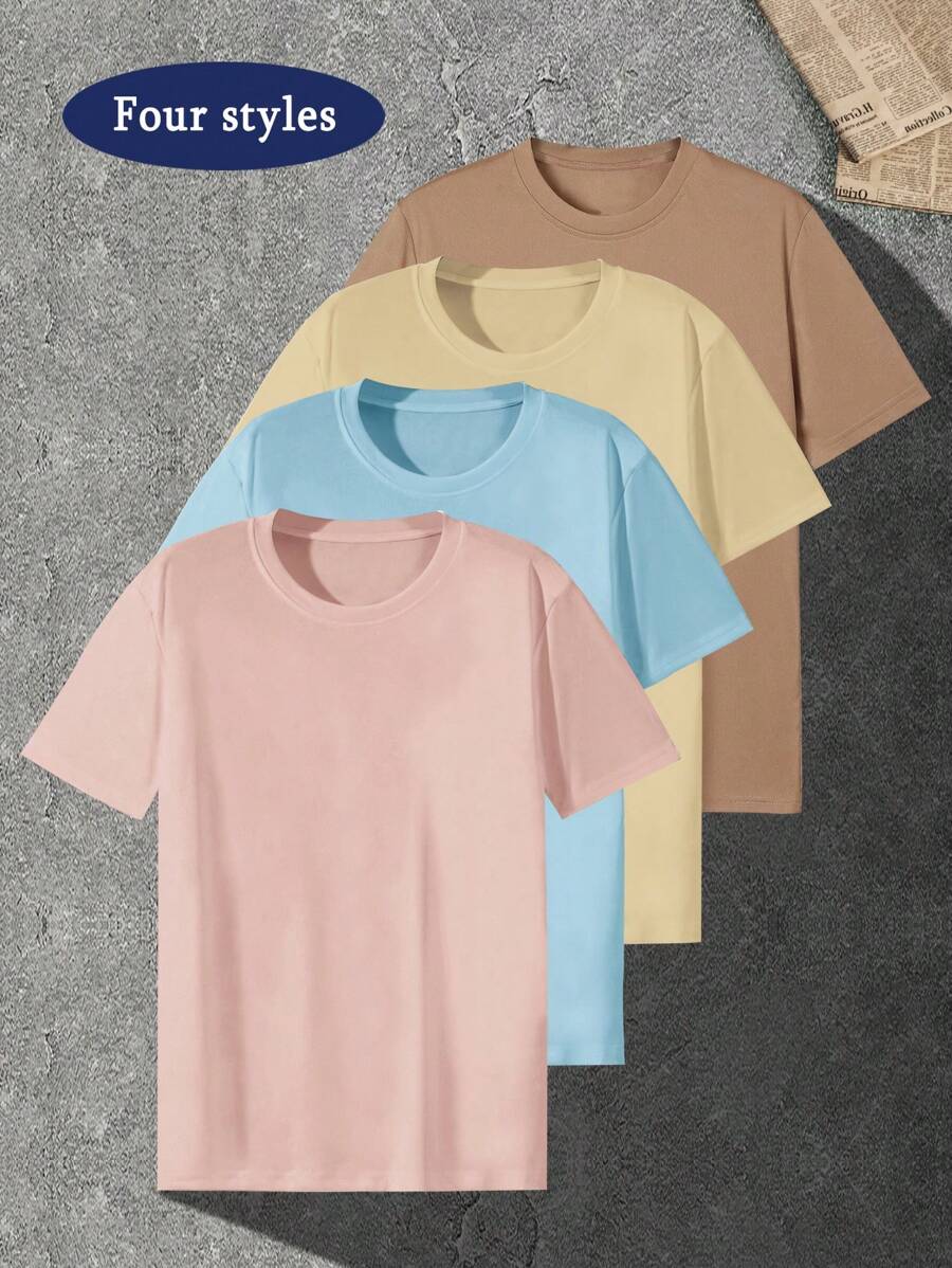 4 Stücke Herren Schlafanzug Set in Unifarben, modische vielseitige Loungewear, bequeme Lässig Nachtwäsche, geeignet für alle Jahreszeiten, tolle Geschenkidee