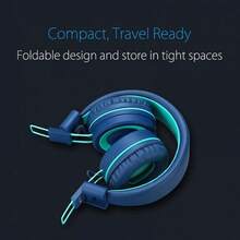 B&T  Kids Headphones - Noot Products K11 Foldable Stereo -Free 3.5mm Jack Wired Cord On-Ear Headset For Children/Teens/Boys/Girls/Smartphones/School/Kindle/Airplane Travel/Plane/Tablet (Navy/Teal)