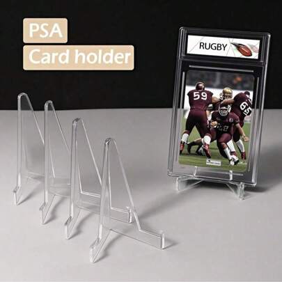 Vorinclex 5Pcs 35PT Transparent Acrylic PSA Card Holder For MGT/ PTCG /Collect Cards/Sport Card /Photo Cards/PKM/Magic Card/Trading Card, Hard Card Sleeves, PSA Card Sleeves, Acrylic Triangular Stand, Photo Card Display Stand For / Card Holder/PTCG/Sport Card /Photo Cards,Essential For Card Collecting Players