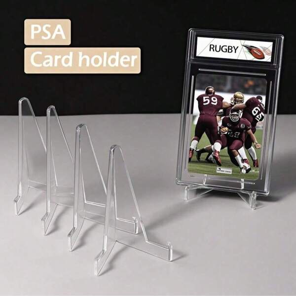 Vorinclex 5Pcs 35PT Transparent Acrylic Card Holder For MGT/ PTCG /Collect Cards/Sport Card /Photo Cards/PKM/Magic Card/Trading Card Hard Card Sleeves, PSA Card Sleeves, Acrylic Triangular Stand, Photo Card Display Stand For / Card Holder/PTCG/Sport Card /Photo Cards,Essential For Card Collecting Players