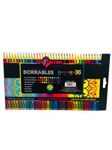 24-36 lápices de colores borrables, colores clásicos pastel y neón para el regreso a clases