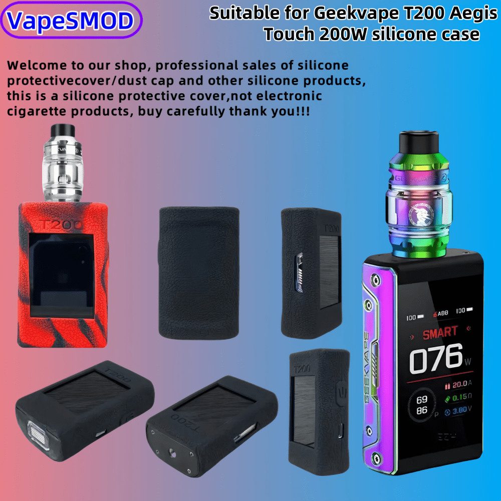 VapeSMOD VapeSMOD New Silicone Cover Case Suitable For Geekvape T200 Aegis Touch 200W, Shock-Absorbing Rubber Protective Shell