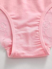 3 piezas Bragas triangulares sexis de encaje y parches transpirables para mujeres - Multicolor - Ver 7