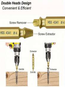 Broken Head Screw Extractor Screws Sliding Teeth Extraction Damaged Screw Demolition Tool Driver Double Head Broken Wire Extractor Broken Screw Remover