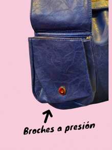 Mochila Bolsa Backpack Estoperoles Moda Mujer Viaje Correas Ajustables - Azul - Ver 3